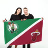 Celtics vs Heat Divided Flag NBA House Divided Flag