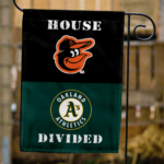 Orioles vs Athletics House Divided Flag, MLB House Divided Flag