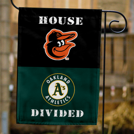 Orioles vs Athletics House Divided Flag, MLB House Divided Flag