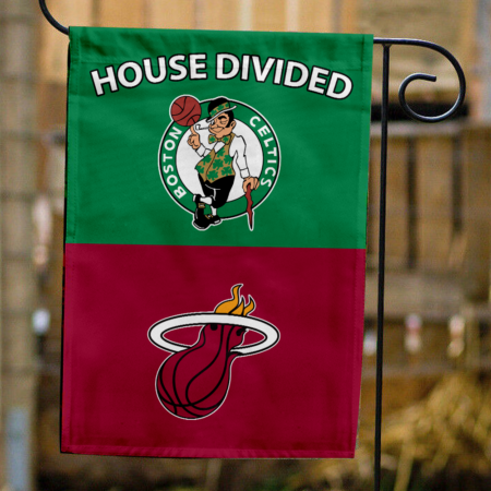 Celtics vs Heat House Divided Flag, NBA House Divided Flag