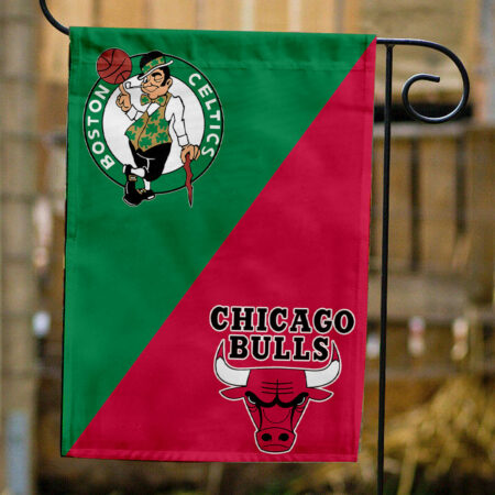 Celtics vs Bulls House Divided Flag, NBA House Divided Flag