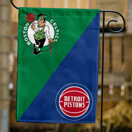 Celtics vs Pistons House Divided Flag, NBA House Divided Flag
