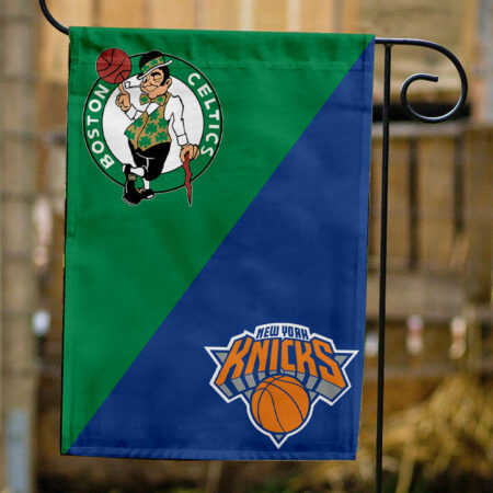 Celtics vs Knicks House Divided Flag, NBA House Divided Flag