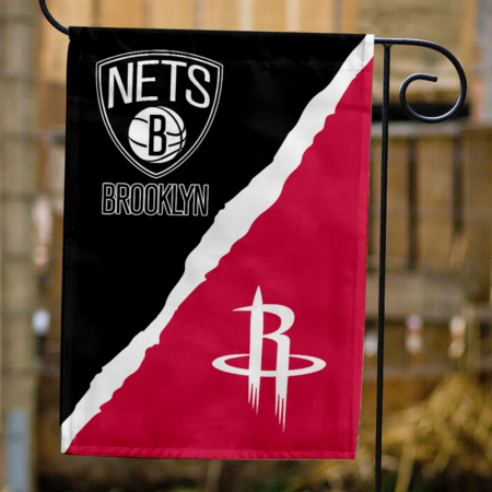 Nets vs Rockets House Divided Flag, NBA House Divided Flag