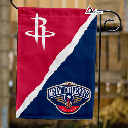 Rockets vs Pelicans House Divided Flag, NBA House Divided Flag