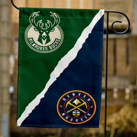 Bucks vs Nuggets House Divided Flag, NBA House Divided Flag