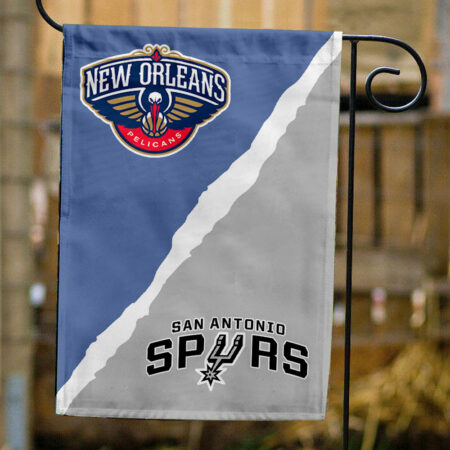 Pelicans vs Spurs House Divided Flag, NBA House Divided Flag