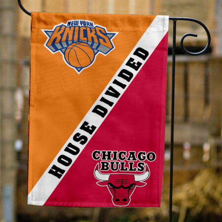 Knicks vs Bulls House Divided Flag, NBA House Divided Flag