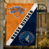 Knicks vs Timberwolves House Divided Flag, NBA House Divided Flag