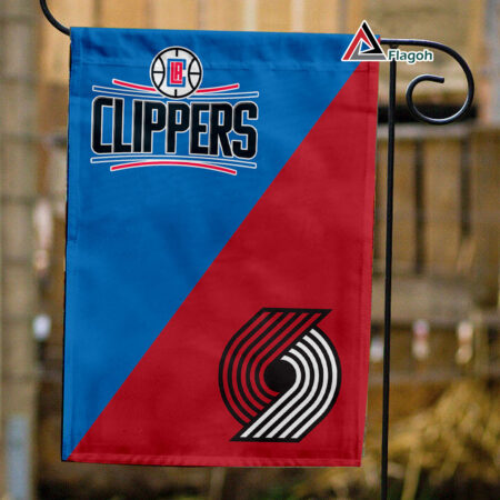 Clippers vs Trail Blazers House Divided Flag, NBA House Divided Flag
