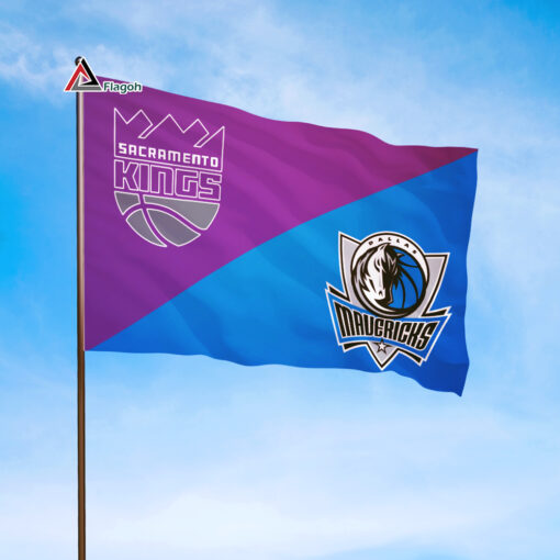Kings vs Mavericks House Divided Flag, NBA House Divided Flag