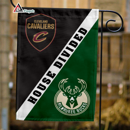 Cavaliers vs Bucks House Divided Flag, NBA House Divided Flag