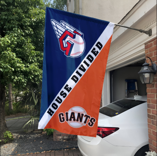 Guardians vs Giants House Divided Flag, MLB House Divided Flag