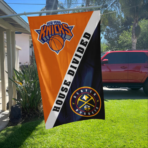 Knicks vs Nuggets House Divided Flag, NBA House Divided Flag