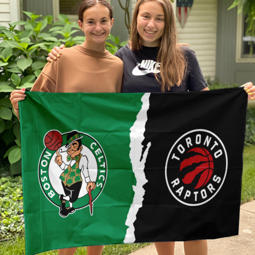 Celtics vs Raptors House Divided Flag, NBA House Divided Flag