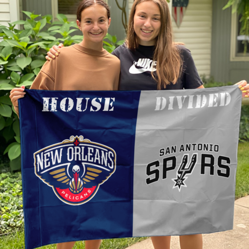Pelicans vs Spurs House Divided Flag, NBA House Divided Flag