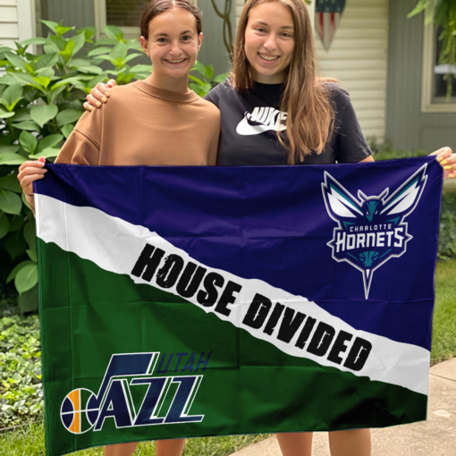 Hornets vs Jazz House Divided Flag, NBA House Divided Flag