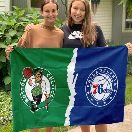 Celtics vs 76ers House Divided Flag, NBA House Divided Flag