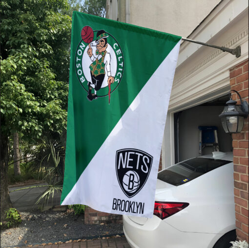 Celtics vs Nets House Divided Flag, NBA House Divided Flag