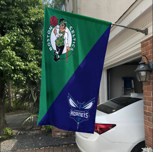 Celtics vs Hornets House Divided Flag, NBA House Divided Flag