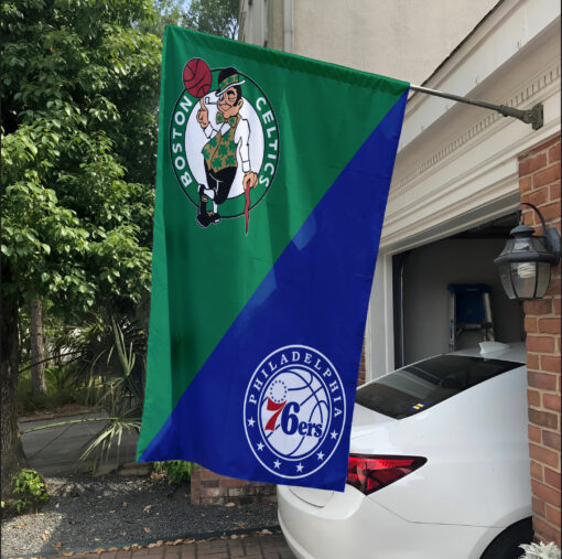Celtics vs 76ers House Divided Flag, NBA House Divided Flag