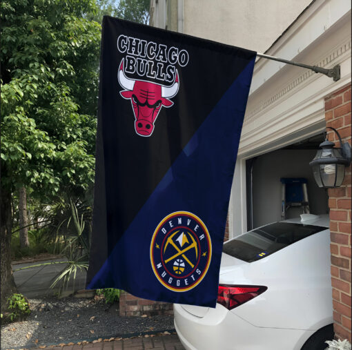 Bulls vs Nuggets House Divided Flag, NBA House Divided Flag