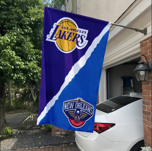 Lakers vs Pelicans House Divided Flag, NBA House Divided Flag