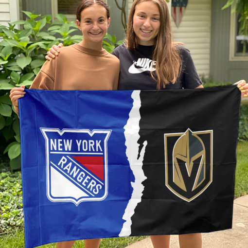 Rangers vs Golden Knights House Divided Flag, NHL House Divided Flag