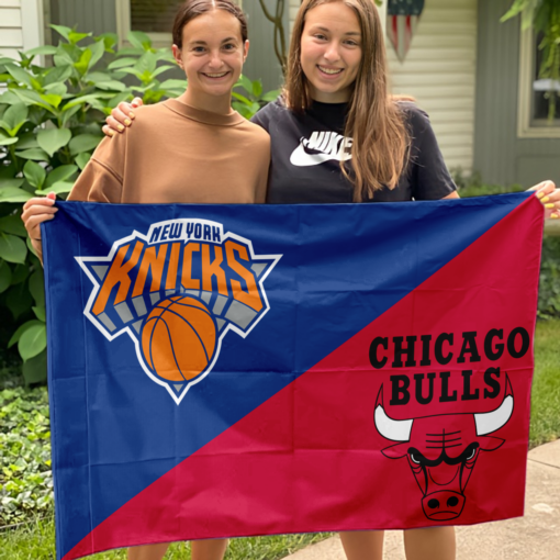 Knicks vs Bulls House Divided Flag, NBA House Divided Flag