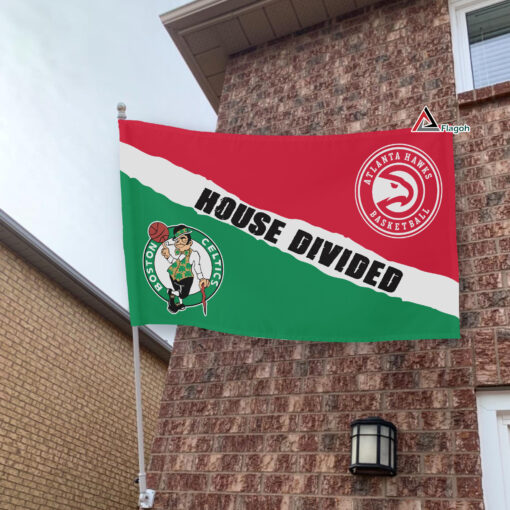 Celtics vs Hawks House Divided Flag, NBA House Divided Flag