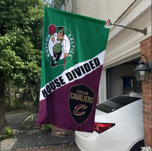 Celtics vs Cavaliers House Divided Flag, NBA House Divided Flag