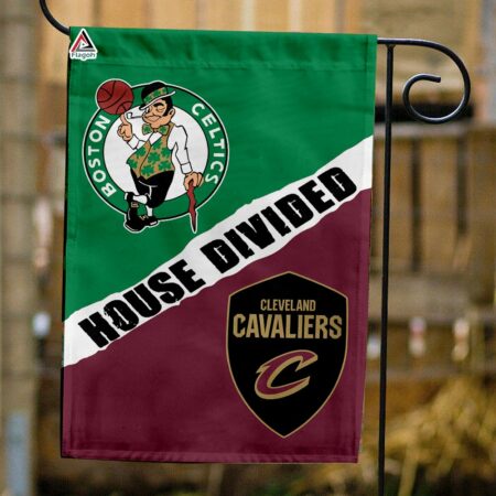 Celtics vs Cavaliers House Divided Flag, NBA House Divided Flag
