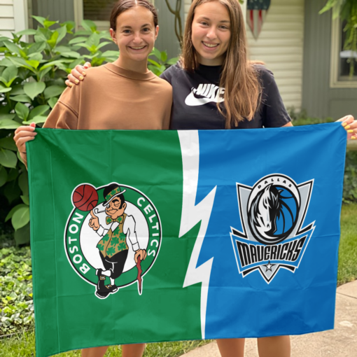Celtics vs Mavericks House Divided Flag, NBA House Divided Flag