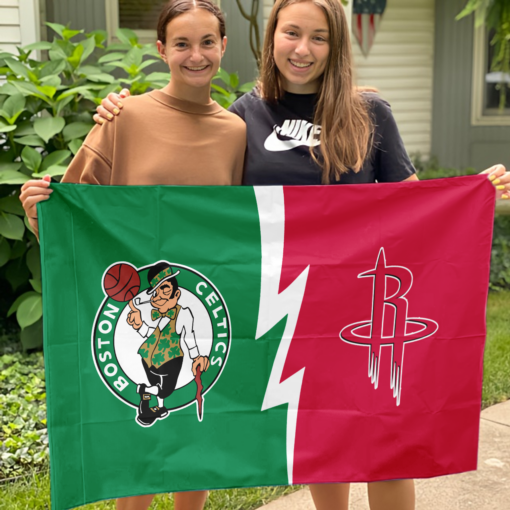 Celtics vs Rockets House Divided Flag, NBA House Divided Flag