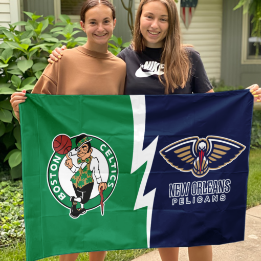Celtics vs Pelicans House Divided Flag, NBA House Divided Flag