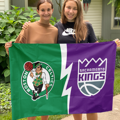 Celtics vs Kings House Divided Flag, NBA House Divided Flag