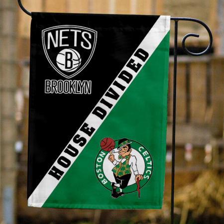 Nets vs Celtics House Divided Flag, NBA House Divided Flag