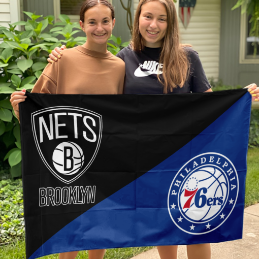 Nets vs 76ers House Divided Flag, NBA House Divided Flag
