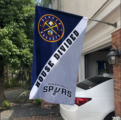 Nuggets vs Spurs House Divided Flag, NBA House Divided Flag