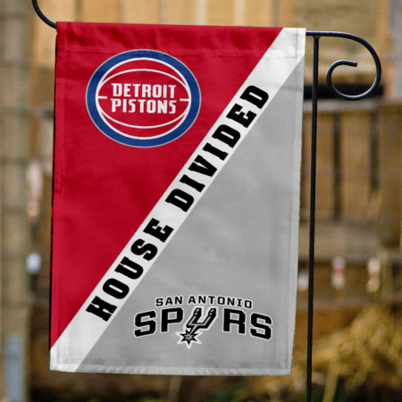 Pistons vs Spurs House Divided Flag, NBA House Divided Flag