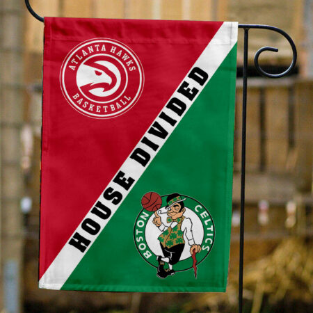 Hawks vs Celtics House Divided Flag, NBA House Divided Flag
