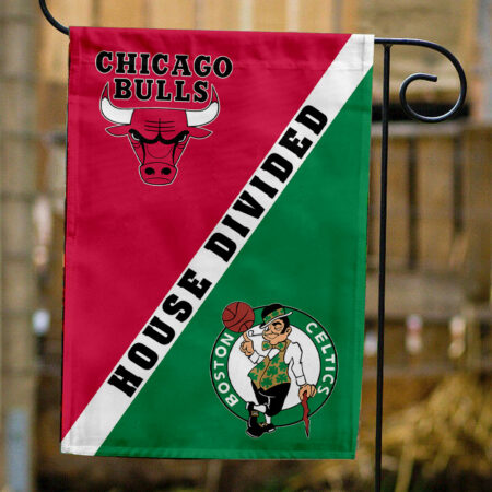 Bulls vs Celtics House Divided Flag, NBA House Divided Flag