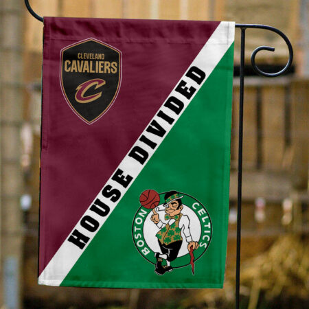 Cavaliers vs Celtics House Divided Flag, NBA House Divided Flag