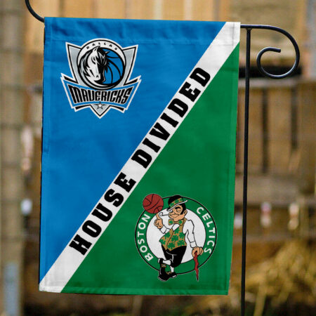 Mavericks vs Celtics House Divided Flag, NBA House Divided Flag