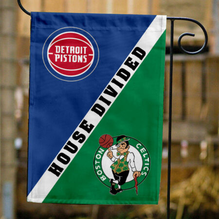 Pistons vs Celtics House Divided Flag, NBA House Divided Flag