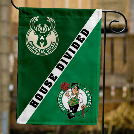 Bucks vs Celtics House Divided Flag, NBA House Divided Flag