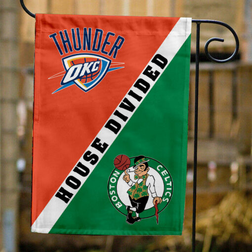 Thunder vs Celtics House Divided Flag, NBA House Divided Flag