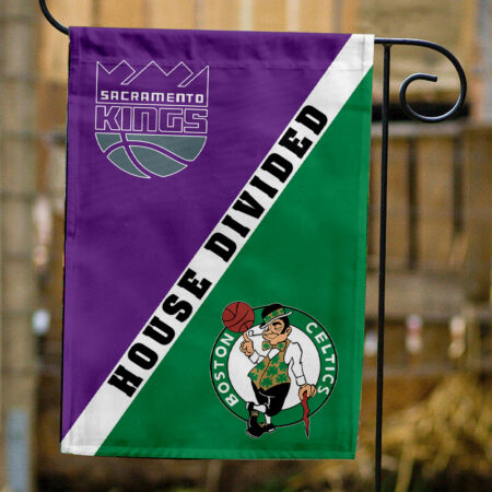 Kings vs Celtics House Divided Flag, NBA House Divided Flag