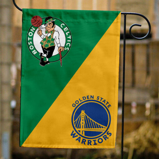 Celtics vs Warriors House Divided Flag, NBA House Divided Flag