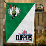 Celtics vs Clippers House Divided Flag, NBA House Divided Flag